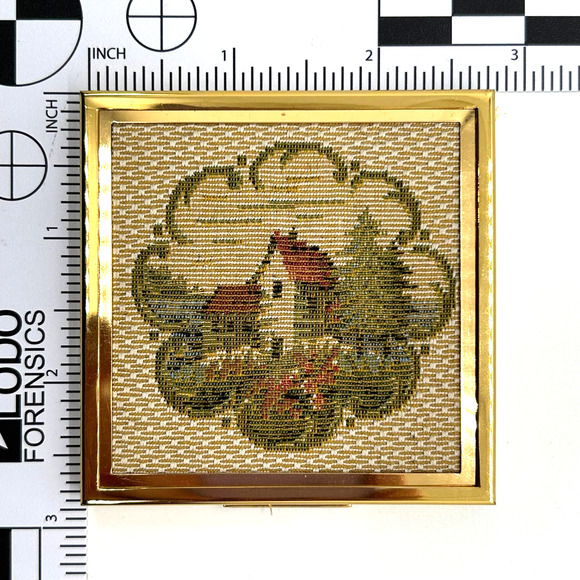 Vintage Elgin American Powder Box Country Scene Dust Bag Original Box - Picture 14 of 14